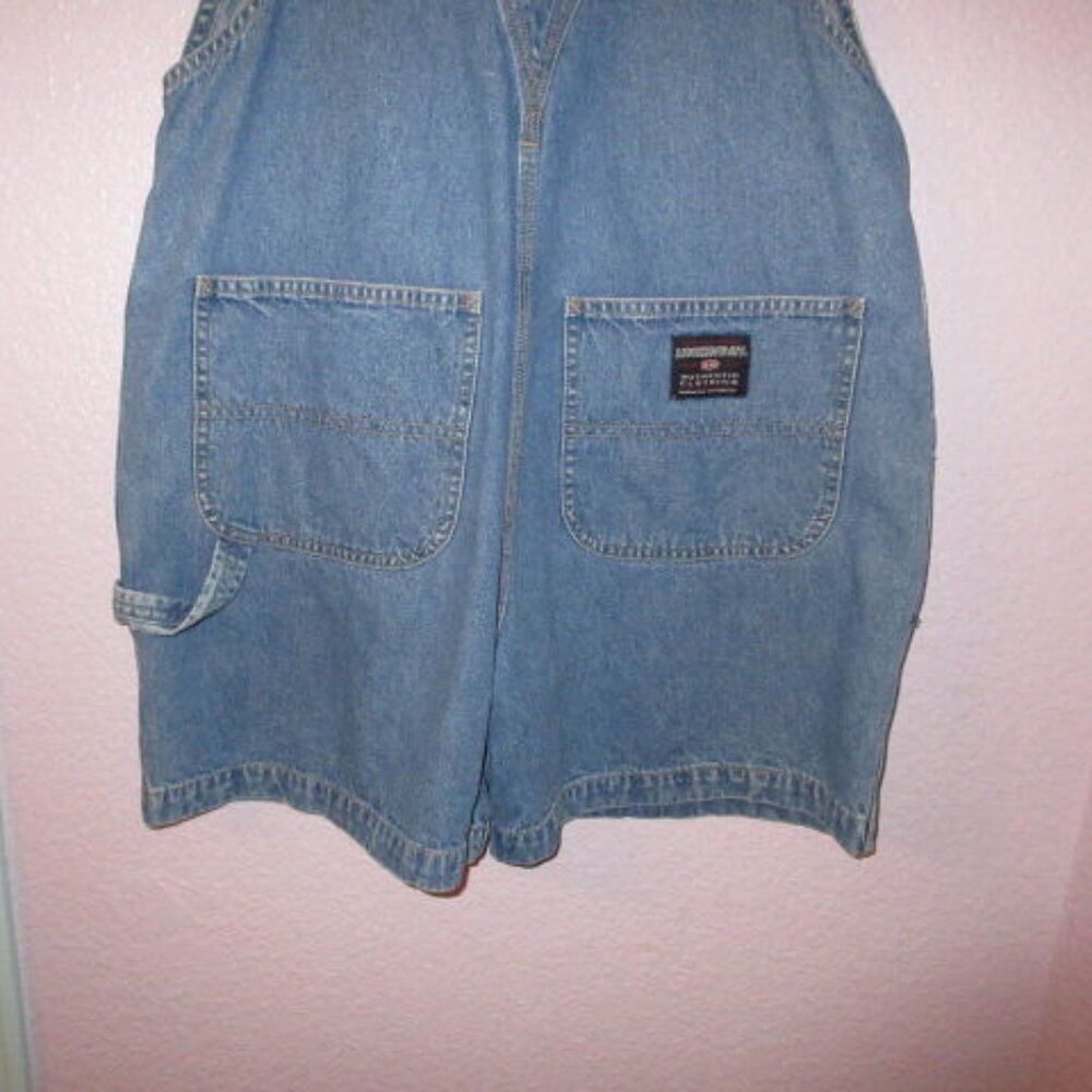 Vtg Unionbay Y2K 90s Denim Overalls M Shortalls Baggy Carpenter Grunge Western - Picture 10 of 10